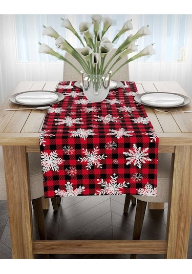 Yılbaşı Runner Örtüsü Newyear Yeniyıl Runner Christmas 40x140 Renkli