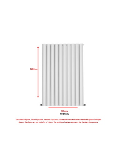 1400x795mm Lilac Dikey Beyaz Alüminyum Radyatör Dekoratif Tasarım