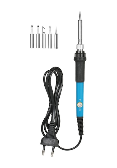 Kangvka 220v 60w Isıtma Düzeyi Ayarlanabilir 200-450 C Kaynak Demiri + 5 Adet Kaynak Ucu - Mini Avrupa Standardı