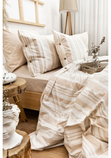 Çift Kişilik 200 X 220 Cm Ranforce Nevresim Takımı - Brendon Kahv