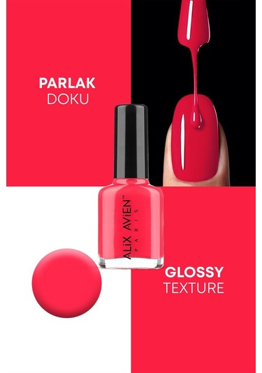 Alix Avien Narçiçeği Kırmızı Oje 13 Yüksek Pigmentli Uzun Süreli Kalıcılık Hızlı Kuruma Nail Lacquer 13
