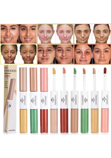 Sıvı Kapatıcı Çift Uçlu Nemlendirici Su Geçirmez Kapak Koyu Halkalar Yüz Renk 01 8ml C01