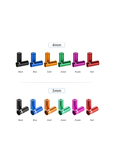 Gub 100pcs 4mm / 5mm Alüminyum Alaşım Bisiklet Attırıcı Y4452b-4 Siyah Siyah