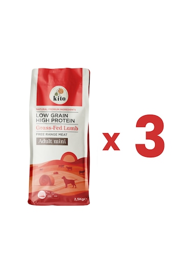 Kito Kuzu Etli Mini Yetişkin Köpek Maması 3 x 2500 G
