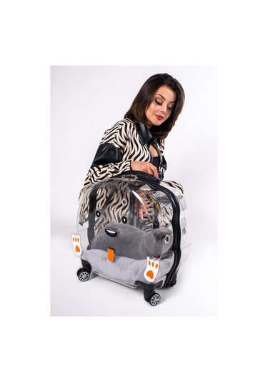 Nishev Tekerlekli Çekçekli Kedi Köpek Taşıma Valizi