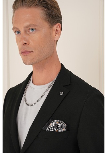 Comfort Fit Torba Cep Dokulu Esnek Pamuk Casual Siyah Ceket C 676 Siyah