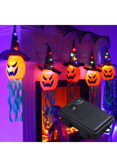 Ximistore9 3 Metre Led Kabak Işıkları, Renkli Flaşörlü, Ip44 Su Geçirmez, Pil Dahil Değil, İç Ve Dış Mekan Dekorasyonu