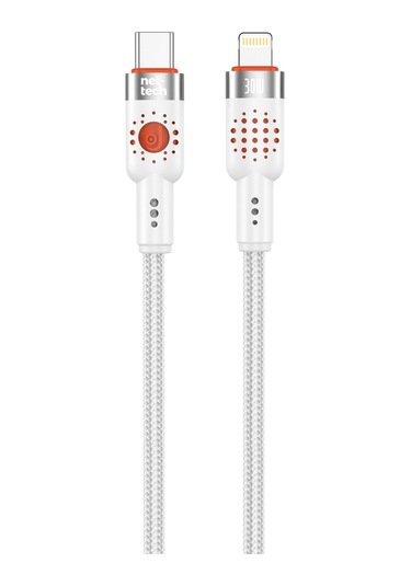 Nettech Nt-dc33 30w Plastik 100 Cm Type-c To Lightning Şarj Ve Data Kablosu Beyaz
