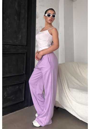 Madmext Lila Bol Paça Kadın Eşofman Altı Mg2279 Lila