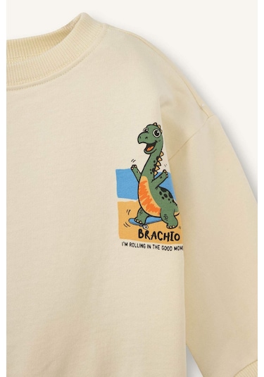 Defacto Oversize Sırt Baskılı Sweatshirt Erkek Bebek G7485a526sper78 Ekru-er78
