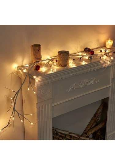 Uzaktan Huş Ağacı Işık Dize İle 48 Led Rattan Şube Işık 8 Mod Su Geçirmez Bükülebilir Şekil Oda Dekorasyon Sanat Işık, 1.8 M