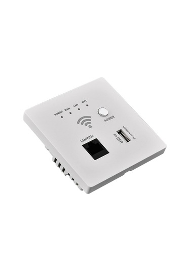 Geeksen Duvar Kurulu 300m Wifi Ap Router, Usb Şarj Çıkışı, 90-260v, Bej Renk, Alüminyum+abs Malzeme, Kablosuz Erişim Noktası