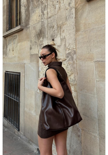 Zaura Salaş Omuz Çantası Acı Kahve Haki - Kahverengi