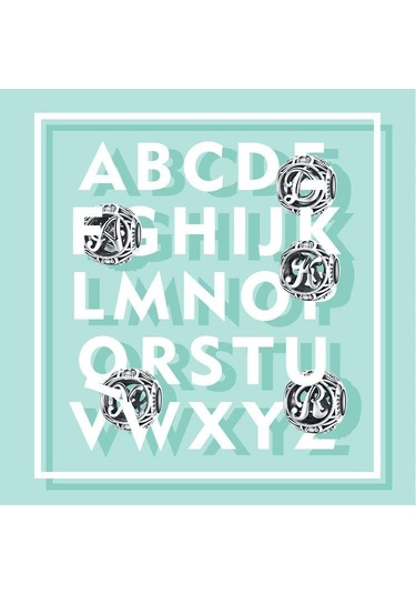 Bamoer Otantik 925 Ayar Gümüş Vintage Charm A'dan T'ye 26 Harf, Temizle Cz Alfabe Boncuk Fit Bilezikler A