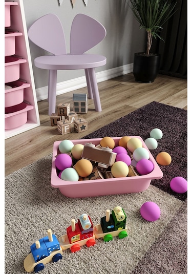 %100 Mdf - Medium Mono 7 Sepetli Oyuncak Dolabı Pembe