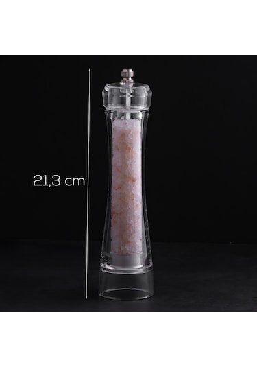 Porsima 5915366 Baharat Öğütücü Değirmen Baharat Değirmeni El Değirmeni Tuz Karabiber Öğütücü Baharatlık Şeffaf