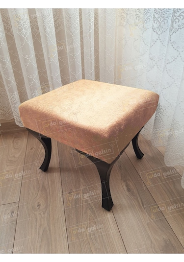 Ayak Ucu Kapı Önü Antre Düz Bench Puf Siyah Ayak Mor