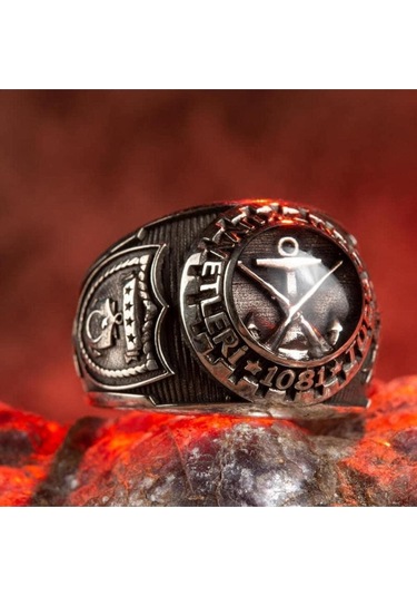 Mineli Deniz Piyade Figürlü Türk Deniz Kuvvetleri Yüzüğü