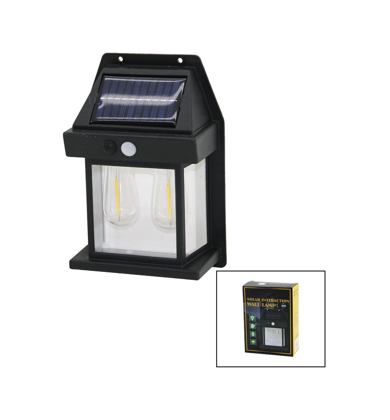 2 Lamba Solar - Sensörlü Aplik Duvar Lambası Dış Mekan 5.5v - 1w - 1800mah 4741