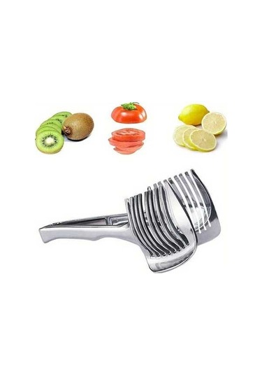 Trendooze 304 Kalite Paslanmaz Çelik Sunshine022 Tek Elle Meyve Sebze Dilimleyici Silvery Gümüş 1 Adet Gümüş