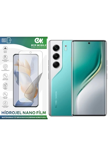 Tecno Camon 40 Pro İle Uyumlu Hidrojel Nano Ekran Koruyucu Film Mat Tempered Cam Değildir