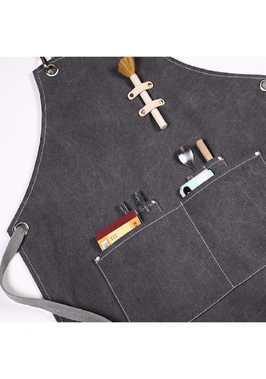 Sones Barbekü Pişirme Barmen Kirlenme Önleyici Kalın Kanvas Önlük