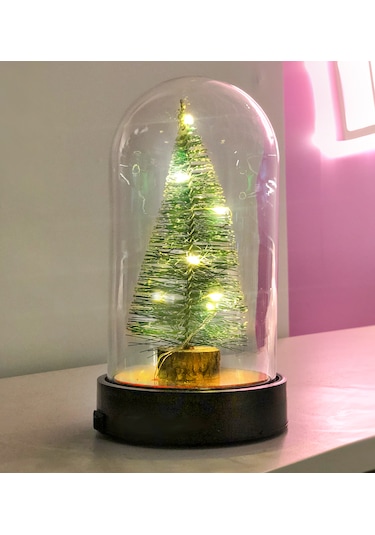 Kar Küresi Işıklı Yılbaşı Çam Ağcı Hediye Paketli