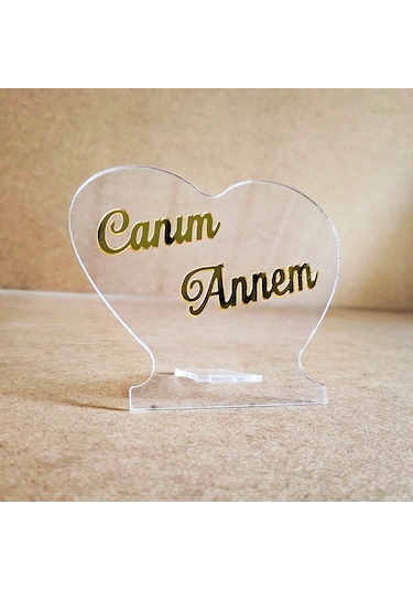 Anneler İçin Canım Annem Pleksi Kalp Hediye