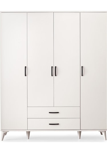Kumsal 4 Kapılı 2 Çekmeceli Gardrop Elbise Dolabı 160x48x195cm 001