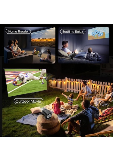 Mini Projektör, 4k Fhd 1920x1080p 180 Taşınabilir Projektör Wifi Android Ve İos Mause
