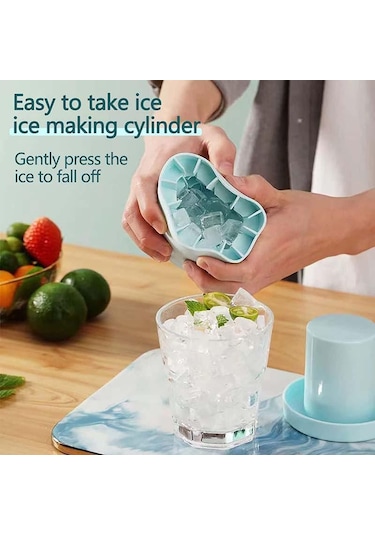 1pc Silindir Silikon Buz Küpü Kalıp Sıkıştırılmış Buz Kafesi Kullanımı Kolay Kolay Serbest Bırakılan Buz Kafesi