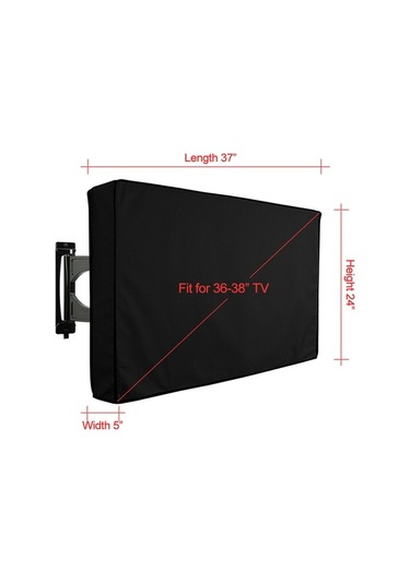 Createtech 36-38 Su Geçirmez Tv Kılıfı - Uzaktan Kumanda Cebi, Hava Koşullarına Dayanıklı