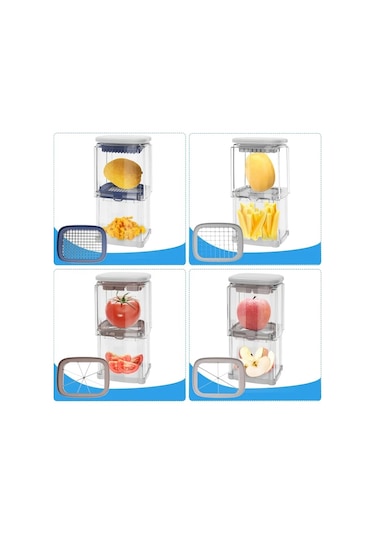 Dashanshop 1 Set Gri French Patates Kesici Soğan Doğrayıcı Havuç Kesici Mutfak Aletleri Salatalık Ve Patates Çok Amaçlı Sebze Kesici Grey 1 Parça