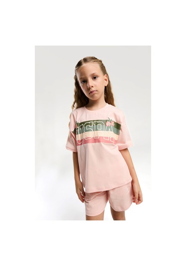 U.s. Polo Assn. Kız Çocuk Somon Pijama Takım 50312393-vr047 SOMON