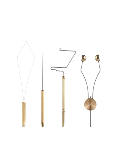 Folinda Oltacı İçin Uçak İğne Bağlama Aleti Seti 4 Parça - Bıçakçı, İpi Takipçi, Bobin Ve İğne Düzeltme Aracı