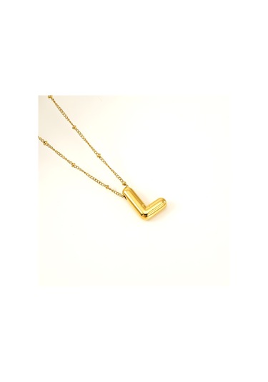 Relaxed Parlak Mektup Kolye Tombul Avrupa Ve Amerikan Modası Basit Köprücük Kemiği Zinciri-l Altın