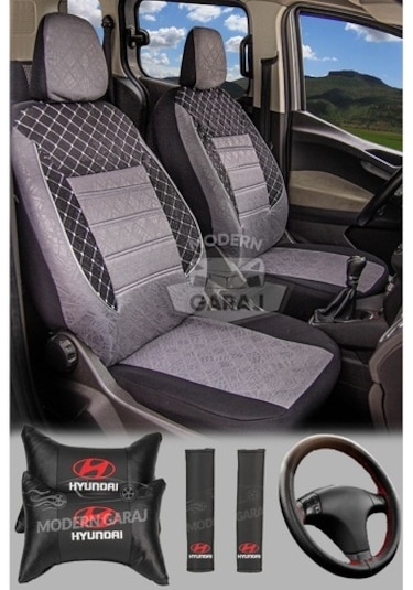 Hyundai Accent Era Fitilli Koltuk Kılıfı Boyun Yastığı Kemer Konf