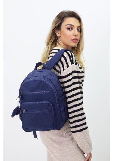 Sevimli Peluş Figürlü Günlük Kadın Sırt Çantası Şık, Kullanışlı, Okula Ve Seyahate Uygun Lacivert