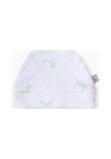 Boumini Bebek Patikli Tulum Şapka Set Beyaz Yeşil Tik-yeşil Tik Yeşil