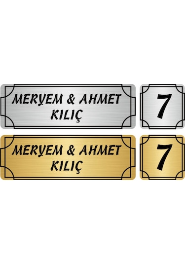 Metal Kapı İsimliği Ve No Oval