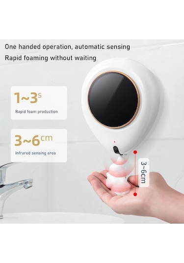 Tongxida 300ml Otomatik Banyo Sabunlar Sıvı Dağıtıcı Akıllı Şampuan Asılı Beyaz Beyaz