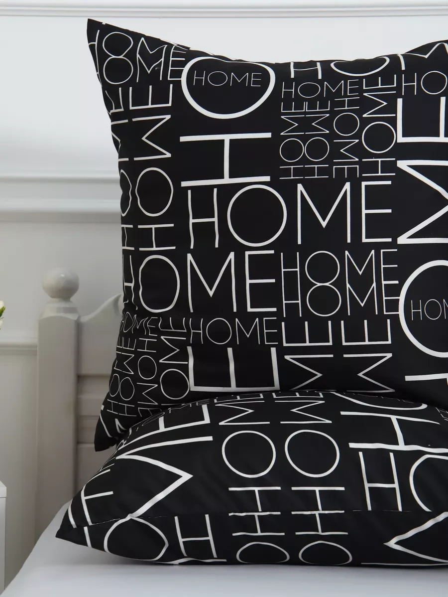 Inteteks Fermuarlı Yastık Kılıfları 70x70 2 Adet Polysaten 237018405 Siyah Mat