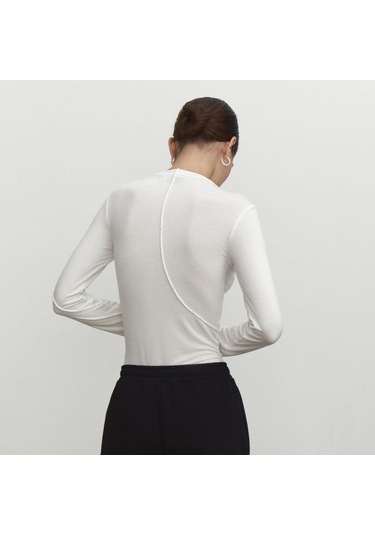 Yarı Yüksek Yaka Alt Gömlek Sonbahar Kadın Modası Eğimli İnce İç Uzun Kollu Kazak Üst Haki