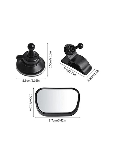 Novahub 360 Derece Araba Bebek Aynası, Bebek Arka Koltuk Aynası, Şeffaf Dışbükey Cam, Kolay Montaj, Güvenli Kullanım