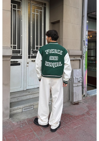 Flaw Fierce Baskılı Kolej Ceket-28585 Yeşil