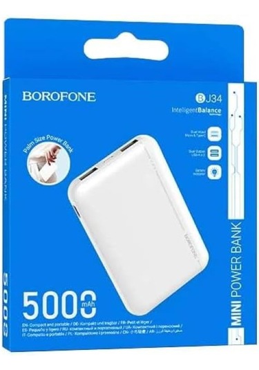 Borofone 5000mah Güç Bankası Powerbank Modern Tasarım Bj34