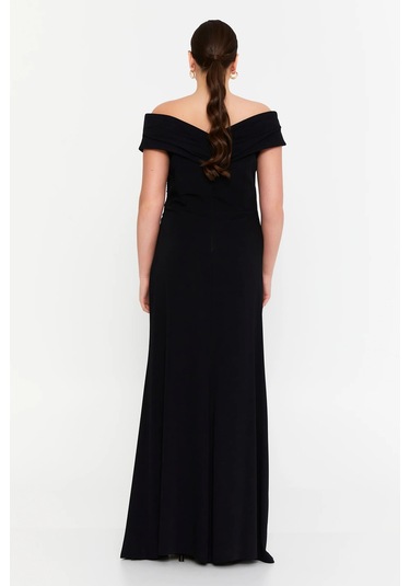 Doridorca Kadın Derin Yırtmaçlı Uzun Abiye Elbise 5927010 Siyah Siyah