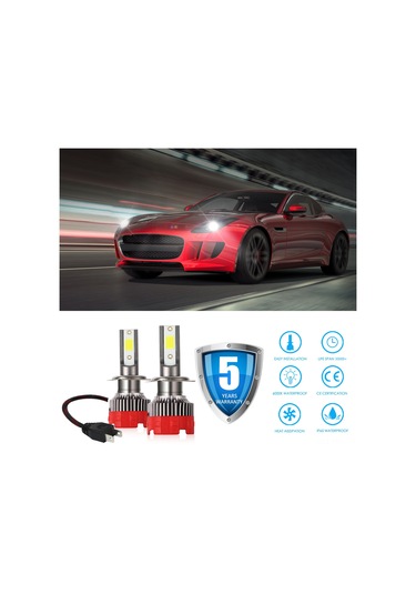 Padalink 2 Adet Süper Parlak 6000k H7 Led Motosiklet Farı - 6000lm, Ip65 Su Geçirmez