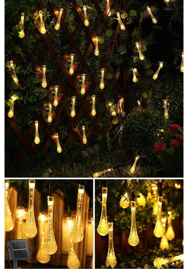 Trendpoint Solar 30 Ledli Su Damlası Model 8 Modlu Güneş Enerjili Çok Renkli