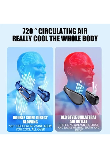 Ambition 3000mah Boyun Fanı Taşınabilir Bıçaksız Mini Usb Şarj